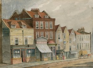 Vanhat talot Upper Streetillä, Islingtonissa, vastapäätä kirkkoa (wc paperilla) tekijältä English School
