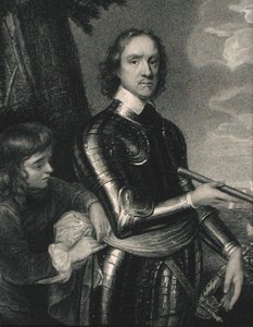 Oliver Cromwell (1599-1658) The Gallery of Portraitsista, julkaistu 1833 (kaiverrus) tekijältä English School