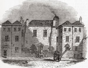 Oliver Cromwellin talo, Clerkenwell Close, Lontoo, Englanti, Vanhasta Englannista: Kuvamuseo, pubi. 1847 tekijältä English School