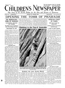 Faraon haudan avaaminen, kuvitus Lasten sanomalehdestä, 13. tammikuuta 1923 (sanomalehtipaperi)