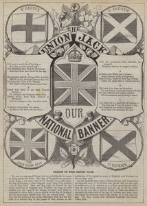 Union Jackin alkuperä (kaiverrus) tekijältä English School
