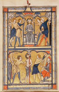 Sivu psalterista, n. 1270 (tempera vellum) tekijältä English School