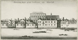 Palace of Whitehall Thames-joelta, Westminster, Lontoo, Iso-Britannia (etsaus) tekijältä English School