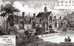 Park Road, Hampstead, Building News, 3. syyskuuta 1880 tekijältä English School