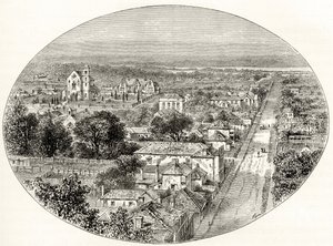 Perth, Länsi-Australia, n. 1880, Howard Willoughbyn "Australian Pictures" -julkaisusta, julkaisija Religious Tract Society, Lontoo, 1886 tekijältä English School