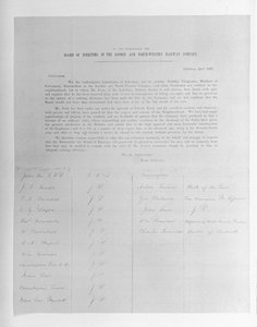 Vetoomus London and North-Western Railway Companyn johtajille näön heikkenemisen vuoksi irtisanotun työntekijän puolesta, 1861 tekijältä English School