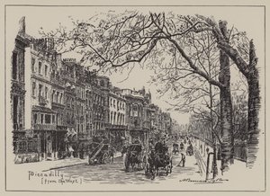 Piccadilly, lännestä (kaiverrus) tekijältä English School