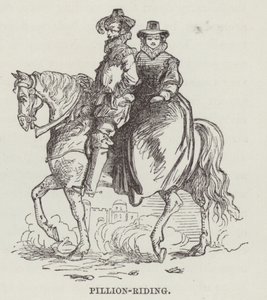 Pillion ratsastus (kaiverrus) tekijältä English School