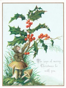 Pixie picking Holly, joulukortti tekijältä English School