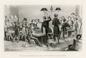 Pelaa Crockfords Clubilla, 1843. Kreivi DOrsay soittaa Mainille tekijältä English School