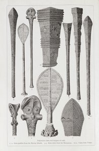 Polynesialaiset mailat ja arvomerkit, Prof. Friedrich Ratzelin teoksesta The History of Mankind, Vol.1, 1896 tekijältä English School