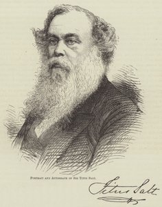 Sir Titus Saltin muotokuva ja nimikirjoitus tekijältä English School