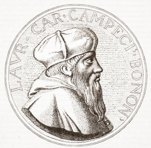 Kardinaali Campeggion muotokuva, kuvitus James Aitken Wylien (1808-1890) Protestantismin historiasta, pub. 1878 tekijältä English School