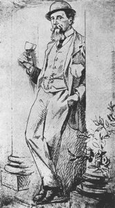 Charles Dickensin muotokuva (1812-70), Cedric Charles Dickensin kirjoittamasta Drinking with Dickensistä tekijältä English School