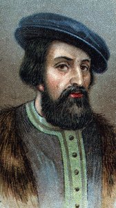 Muotokuva HERNANDO (Hernan) CORTES (Cortez) (1485-1547) Englantilainen valloittaja - Sarjasta "" Miesten johtajat"" - Kromolitografia - Englantilainen koulu, 1900-luku - tekijältä English School