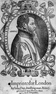 John Dayn muotokuva, Foxes Book of Martyrs -kirjan etupuoli, 1564 tekijältä English School