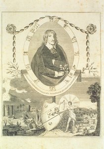 Nicholas Culpeperin (1616-54) muotokuva, etukappale Culpepers English Physician and Complete Herbal, julkaistu 1790 tekijältä English School