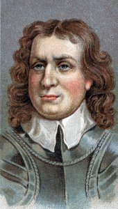 Oliver Cromwellin (1599-1658) muotokuva. Englannin sotilas ja poliitikko - Olivier (Oliver) Cromwell (1599-1658) - Sarjasta "" Miesten johtajat"" - Kromolitografia - Englantilainen koulu, 1900-luku - tekijältä English School