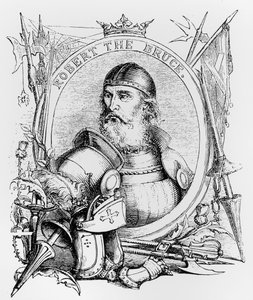 Robert Brucen (1274-1329) muotokuva (kaiverrus) (bw-kuva)