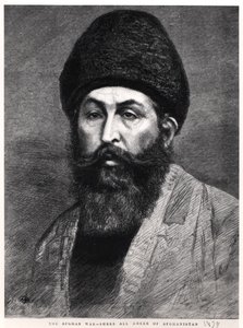 Muotokuva Shir Ali Khanista (1825-79) Afganistanin emiiri, 1878 tekijältä English School
