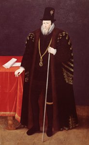 Muotokuva William Cecilistä, 1. Baron Burghleystä (1520-1598) Lordi Rahastonhoitaja