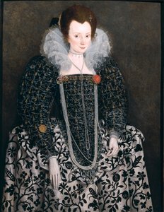 Naisen muotokuva, joka on perinteisesti tunnistettu Mary Cloptoniksi (syntynyt Waldegrave) Kentwell Hallista, Suffolkista, n. 1600