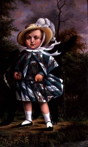 Muotokuva lapsesta mustan koiran kanssa, n.1830 tekijältä English School