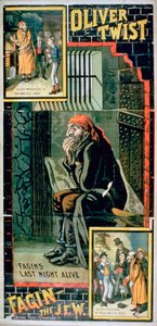 Oliver Twist -elokuvan juliste (värilitografia) tekijältä English School