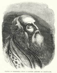 Habakukin rukous Caravaggio-maalauksesta (kaiverrus) tekijältä English School