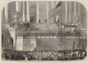 Presidentti Lincoln pitää virkaanastujaispuheensa tekijältä English School