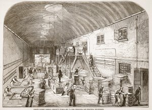 Hinnat Patent Candle Companys Works, No.1: The Spreading and Stripping Department, The Illustrated London News, 1849 tekijältä English School