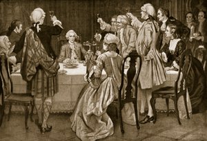 Prinssi Charles Edward Holyroodissa, kuvitus teoksesta Hutchinsons Story of the British Nation, n. 1923 tekijältä English School