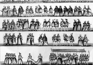 Kulkue prinssi Arthurin, Henrik VII:n pojan, ristiäisissä, kaiverrettu vuonna 1782 tekijältä English School