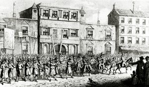 Vuoden 1741 kulkue Lontoossa, joka pilkkaa vapaamuurareita, 1843 tekijältä English School
