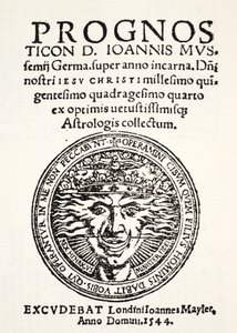 Ennuste vuodelle 1544, kirjoittanut Jo. Mussemius, painanut J. Mayler, 1544 tekijältä English School