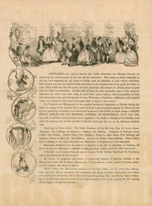 Mainoslehtinen suureen julkiseen aamiaiseen ja aamukonserttiin 15. heinäkuuta 1846 tekijältä English School