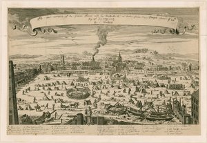 Jäätyneen Thamesin mahdollisuus, otettu temppelin portaista 20. tammikuuta 171516 tekijältä English School