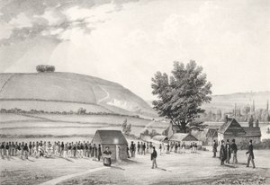 Julkisen koulun pojat (Charterhouse) pelaavat jalkapalloa (bw litho) tekijältä English School
