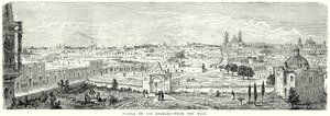 Puebla de Los Angeles - lännestä (kaiverrus) tekijältä English School
