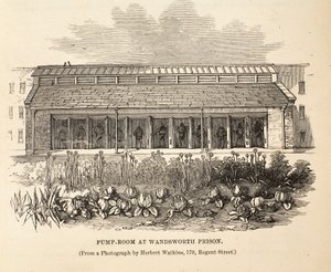 Pumppuhuone Wandsworth Prisonissa, kuvitus Lontoon rikosvankiloista ja Henry Mayhew