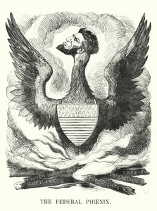 Punch-sarjakuva: Federal Phoenix - Abraham Lincolnin uudelleenvalinta Yhdysvaltain vuoden 1864 presidentinvaaleissa (kaiverrus) tekijältä English School