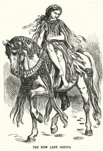Punch-sarjakuva: The New Lady Godiva (kaiverrus) tekijältä English School