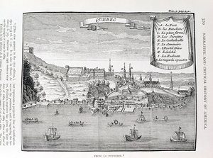Quebec, La Potherien (1663-1736) jälkeen, esimerkki kirjan "Narrative and Critical History of America" IV osasta, 1886 tekijältä English School