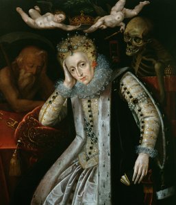 Kuningatar Elisabet I (1538-1603) vanhuudessa, noin 1610 tekijältä English School