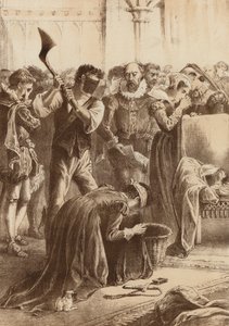 Kuningatar Maria, "Beheaded at Fotheringay" (litografia) (litografia) tekijältä English School