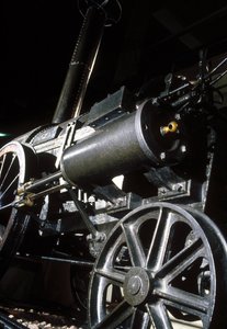 Stephensons Rocketin jäännökset, 1829 (metalli) (yksityiskohta) tekijältä English School