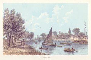 Thames-joki: Chiswick (värillinen kaiverrus) tekijältä English School