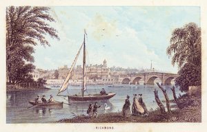 Thames-joki: Richmond (värillinen kaiverrus) tekijältä English School