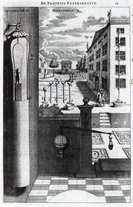 Robert Boyles suunnittelee ja ideoita tyhjiöpumpulle julkaistiin vuonna 1669 tekijältä English School