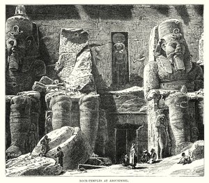 Abousimbelin kalliotemppelit (kaiverrus) tekijältä English School